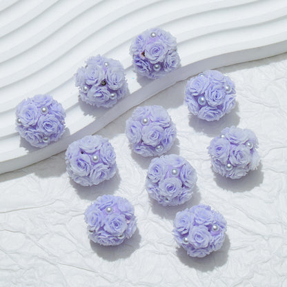 Embellished Flower Cluster Clay Beads 20mm Gradient Rose 10pcs 7
