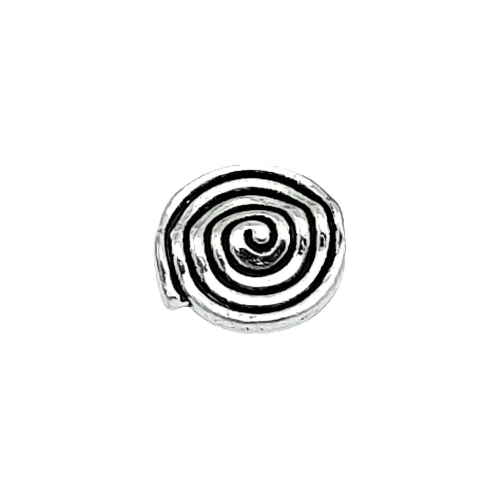 Irregular Spiral Pattern Metal Beads 10mm Antique Silver Tone 200pcs 5