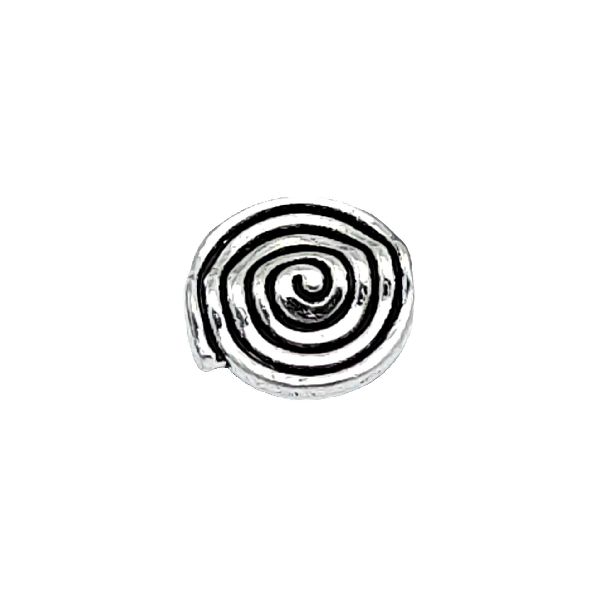 Irregular Spiral Pattern Metal Beads 10mm Antique Silver Tone 200pcs 5