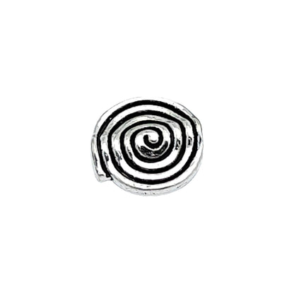 Irregular Spiral Pattern Metal Beads 10mm Antique Silver Tone 200pcs 5