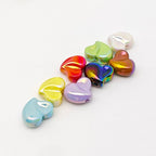 Plating Irregular Heart Acrylic Beads 17x20mm Colorful Mixed 100pcs 4