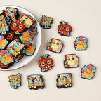 Silicone Focal Beads Cartoon Pencil Apple Holding Book 20pcs