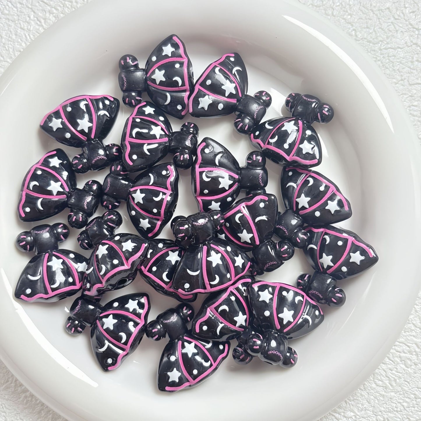 Painted Dress Acrylic Beads 26mm Colorful Assorted 5pcs 16
