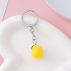 Resin Lemon Keychain Bright Yellow Fruit Shape Charm 4