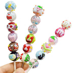 Hand Painted Starfish Acrylic Beads 16mm Christmas Cap Series 5pcs