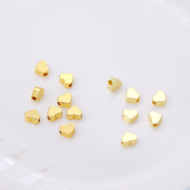 Brass Flat Metal Beads Gold Tone Butterfly Star Heart Circle 50pcs 7