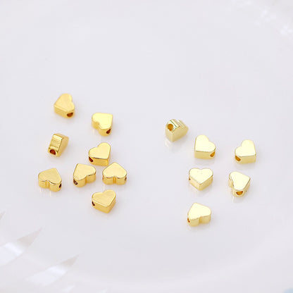 Brass Flat Metal Beads Gold Tone Butterfly Star Heart Circle 50pcs 7