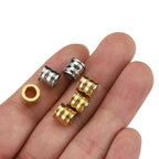 Stainless Steel Irregular Tube Metal Beads 8mm Chunky Textured 20pcs 3