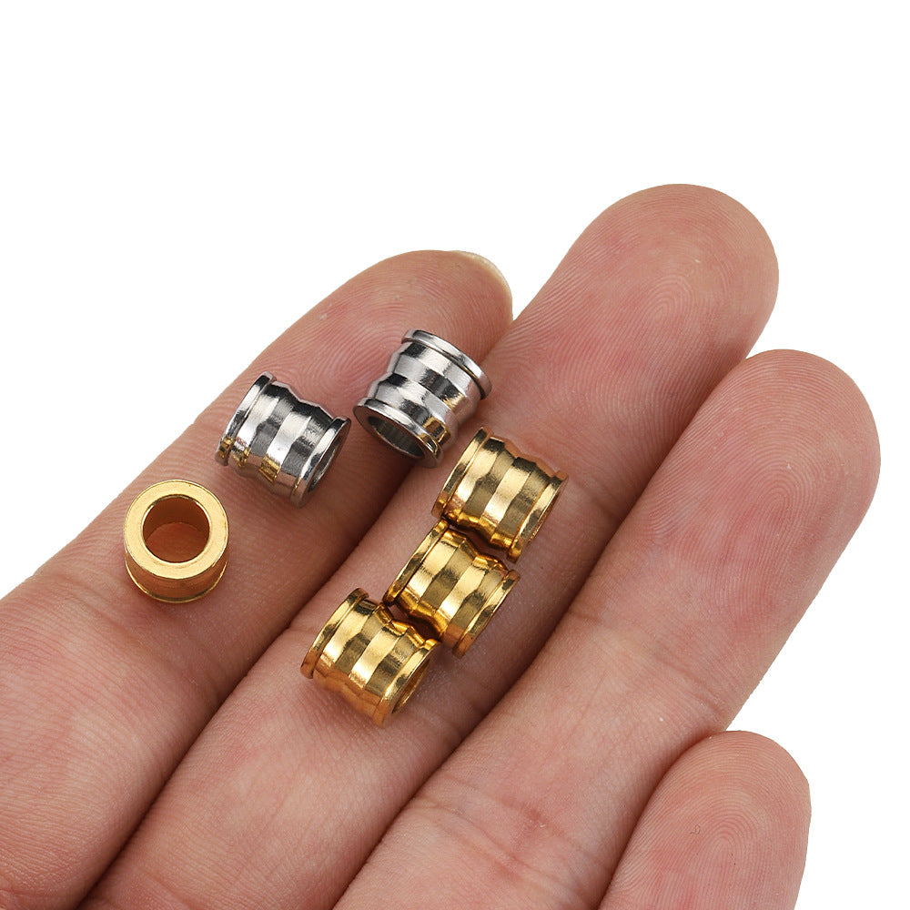 Stainless Steel Irregular Tube Metal Beads 8mm Chunky Textured 20pcs 3