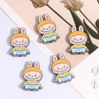 Cheerful Bunny Ear Metal Beads 24mm Colorful Enamel Alloy 10pcs 4