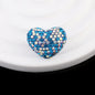 Rhinestone Heart Clay Beads 24mm Colorful Shamballa 6pcs 27