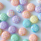 UV Plating Round Acrylic Beads 25mm Summer Fantasy Floret 100pcs