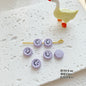 Round Metal Beads Baking Painted Smiling Chocolate Series 20pcs 35