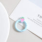 Strawberry Painted Circle Zinc Alloy Trigger Spring Keyrings 6pcs 32mm 17