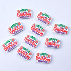 Silicone Focal Beads Unicorn KT Happy Birthday Layered Text 20pcs 2