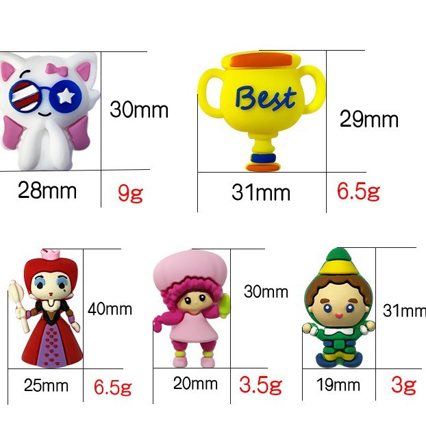Silicone 3D Focal Beads Strawberry Girl Trophy Best Queen Wearing Crown 20pcs 2