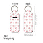 Paw Print Chapstick Holder Neoprene Functional Keychain 3pcs 7