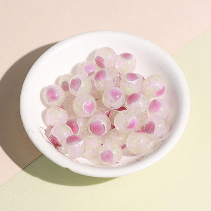 Lampwork Glass Beads Heart 10mm Glow In The Dark Painted 50pcs 6