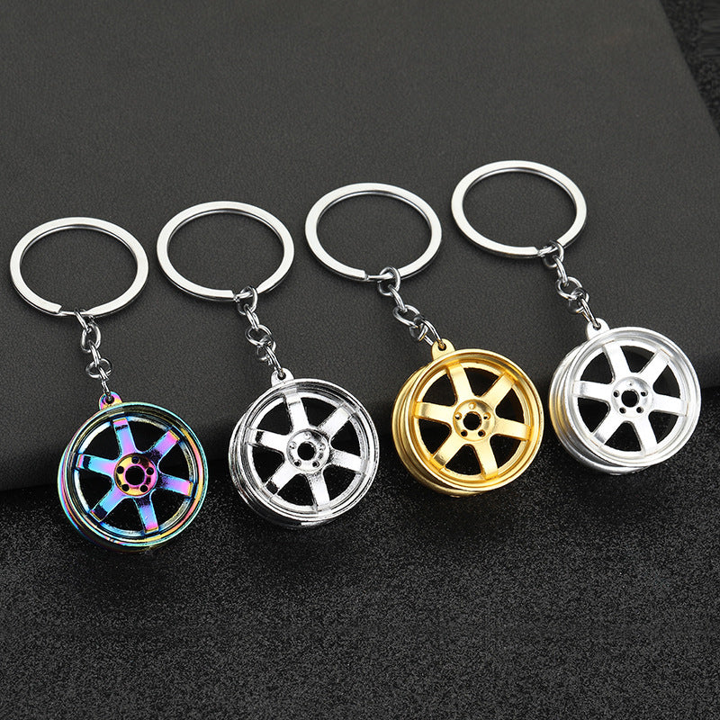 Metal Automobile Wheel Keychain Zinc Alloy Car Culture Style