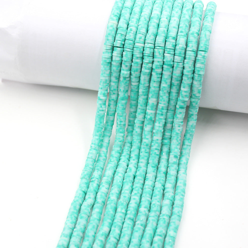 Flat Clay Beads 6mm Colorful Matte Polymer Spacer 10 Strands 21
