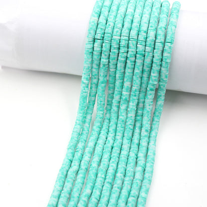 Flat Clay Beads 6mm Colorful Matte Polymer Spacer 10 Strands 21