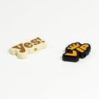 Plating Acrylic Flat Beads English Word Glossy Finish 10pcs 2