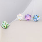 Cat Eye Bubblegum Beads 16mm Triple Flower Cluster Pastel 6pcs 2
