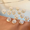 Imitation Pearl Irregular Flat Acrylic Beads 14mm 1pc Beige Rice White
