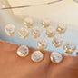 Imitation Pearl Irregular Flat Acrylic Beads 14mm 1pc Beige Rice White