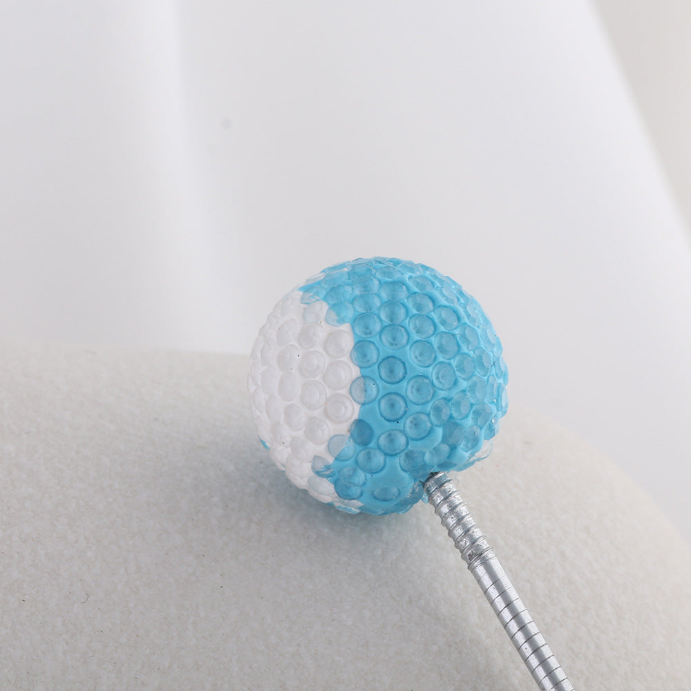 Rhinestone Round Clay Beads 16mm Golf Pattern Bubblegum 10pcs 9