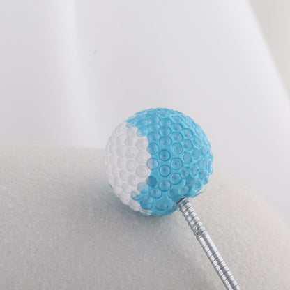 Rhinestone Round Clay Beads 16mm Golf Pattern Bubblegum 10pcs 9