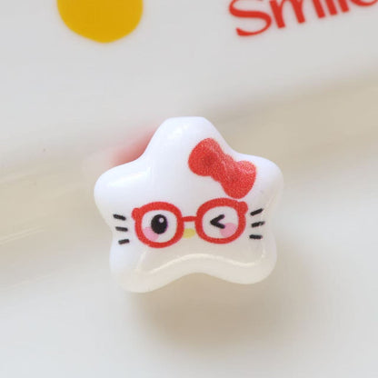 White Hello KT Star Acrylic Beads 20mm Cute Expression 20pcs 11