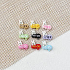 Baking Painted Window Kitten and Nice Rabbit Metal Beads 15/17mm 10pcs 22