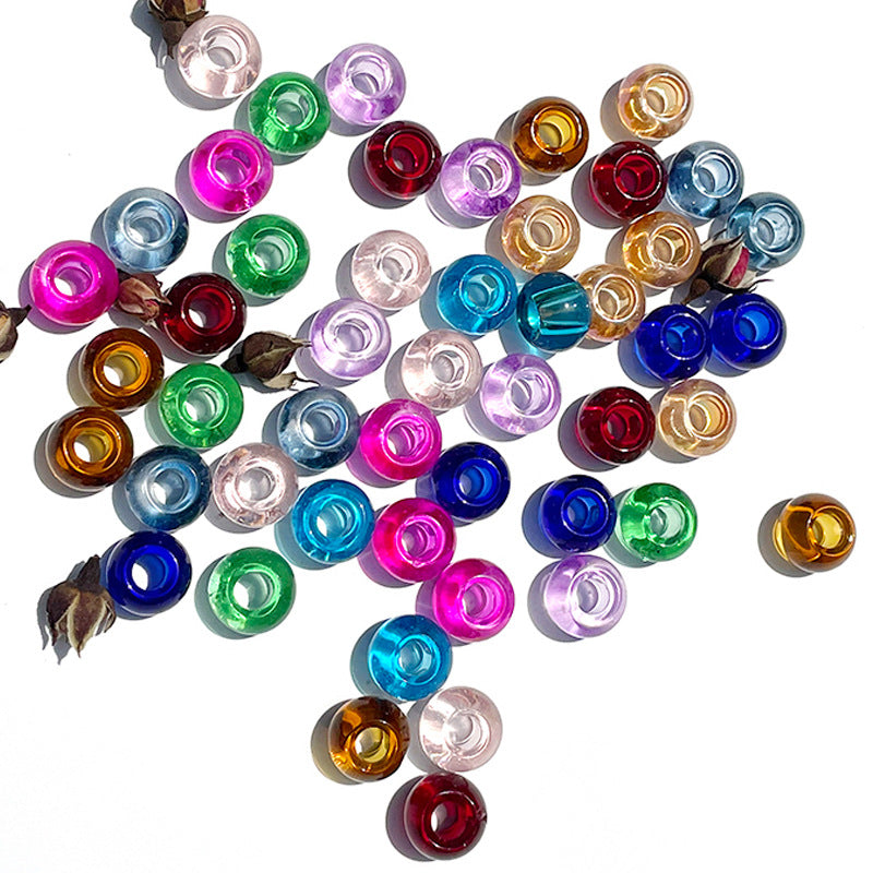 Glass Abacus Spacer Beads 15mm Transparent Large Hole 100pcs 2