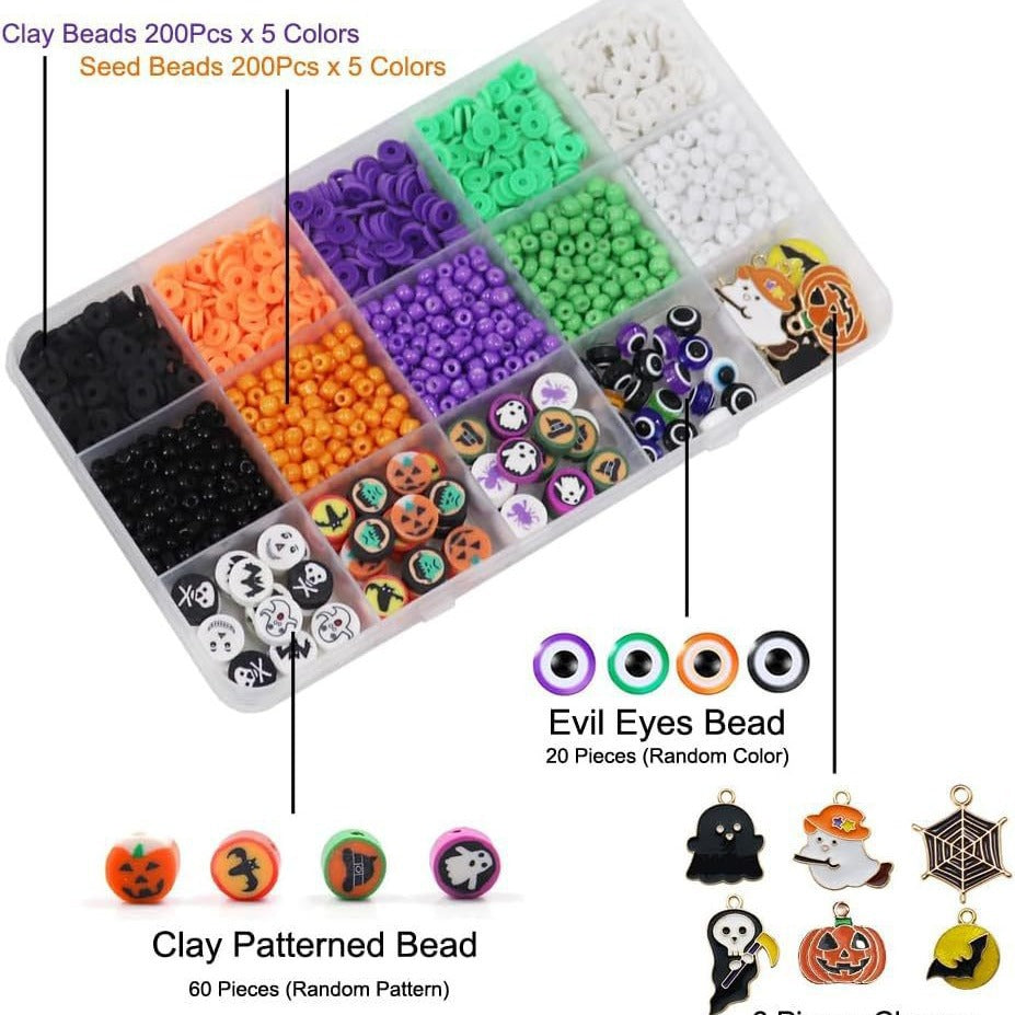 Halloween Flat Clay Beads 6mm Polymer Mixed Colors 1box 5
