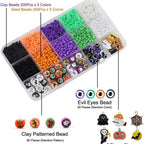 Halloween Flat Clay Beads 6mm Polymer Mixed Colors 1box 5