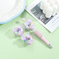 Heart Acrylic Beads 3D Flower Design Rhinestone Embellished 10pcs 4