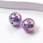 Plated Round Acrylic Beads 16mm UV Rhinestone Embedded 50pcs 4