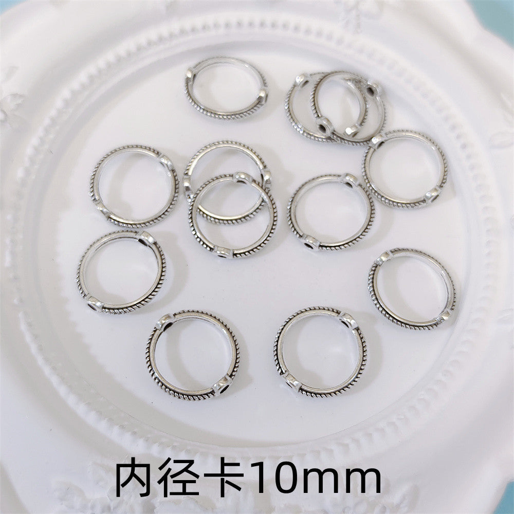 Ring Metal Beads Frame 8mm 10mm Twist Embossed Design 80pcs Alloy 2