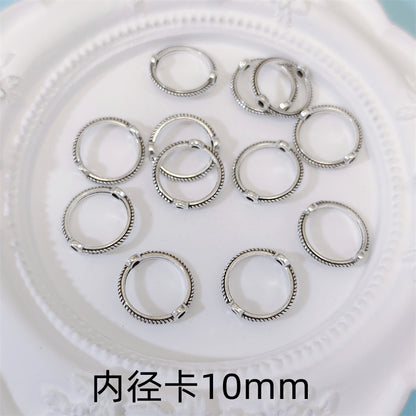 Ring Metal Beads Frame 8mm 10mm Twist Embossed Design 80pcs Alloy 2