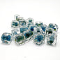 Lampwork Glass Beads Square 9.6x10.6mm Ripple Texture Dyed Core 10pcs 8