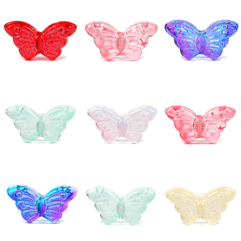 Electroplated Butterfly Glass Beads 8mm x 15mm Shimmering Colors 100pcs 2