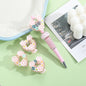 Heart Acrylic Beads 3D Flower Design Rhinestone Embellished 10pcs 8