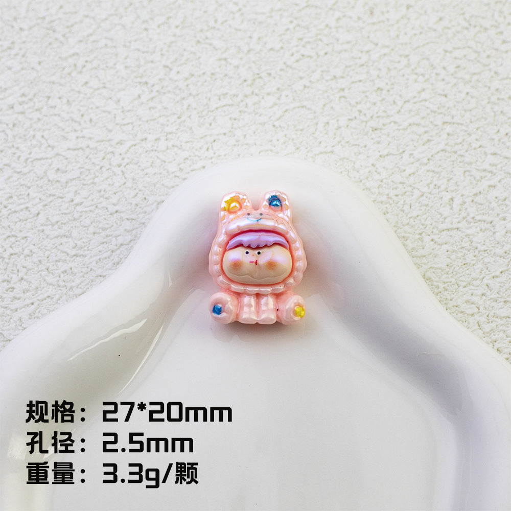 Plating Pop Mart Lilith Resin Beads Glossy Animal Hoodie 10pcs 7