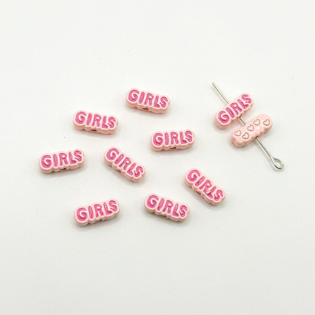 Girl Character Plate Metal Beads 12mm Baking Painted 20pcs 6