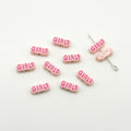 Girl Character Plate Metal Beads 12mm Baking Painted 20pcs 6