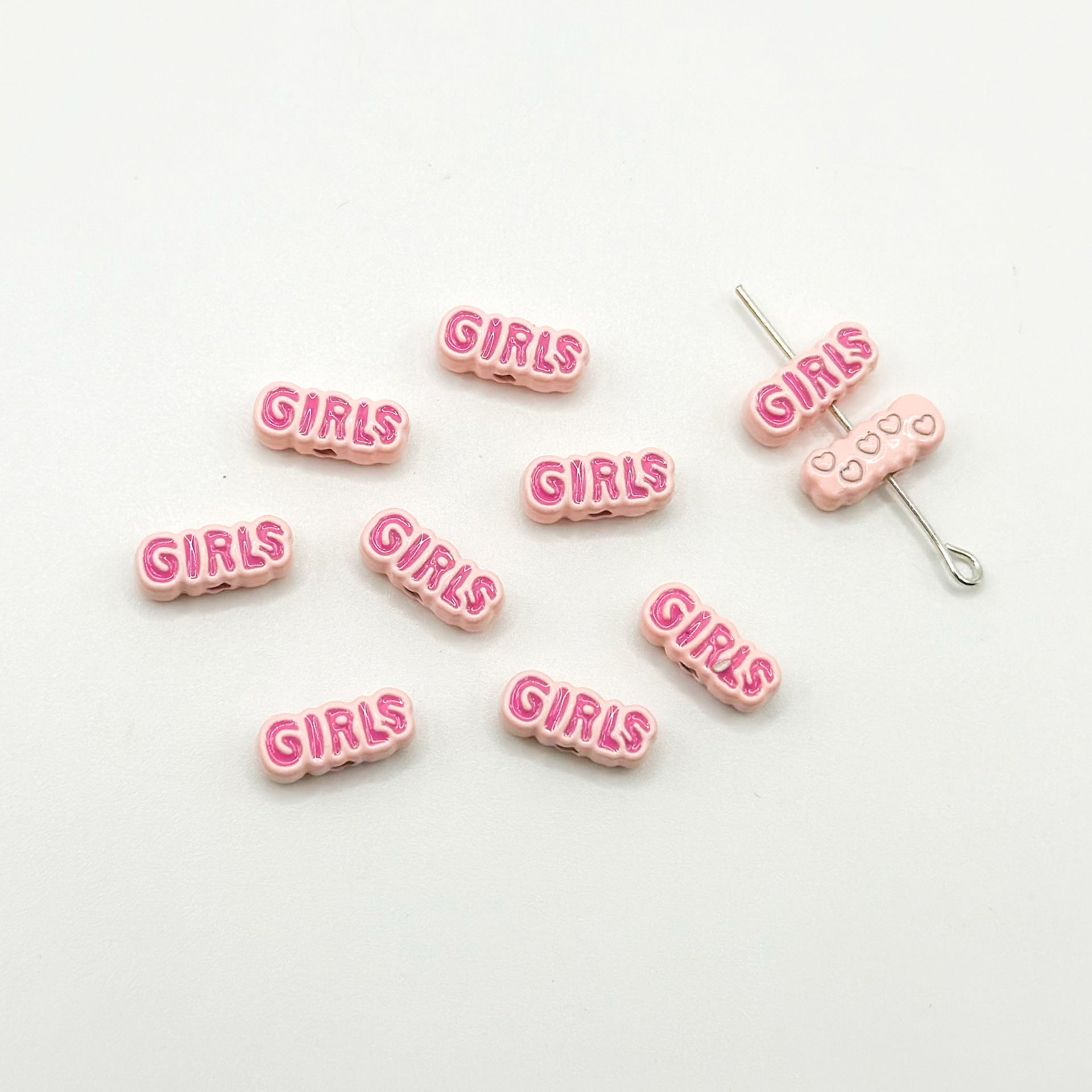 Girl Character Plate Metal Beads 12mm Baking Painted 20pcs 6