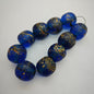 Lampwork Glass Beads Round 20mm Ancient Jade Color Phoenix Tail 5pcs 11