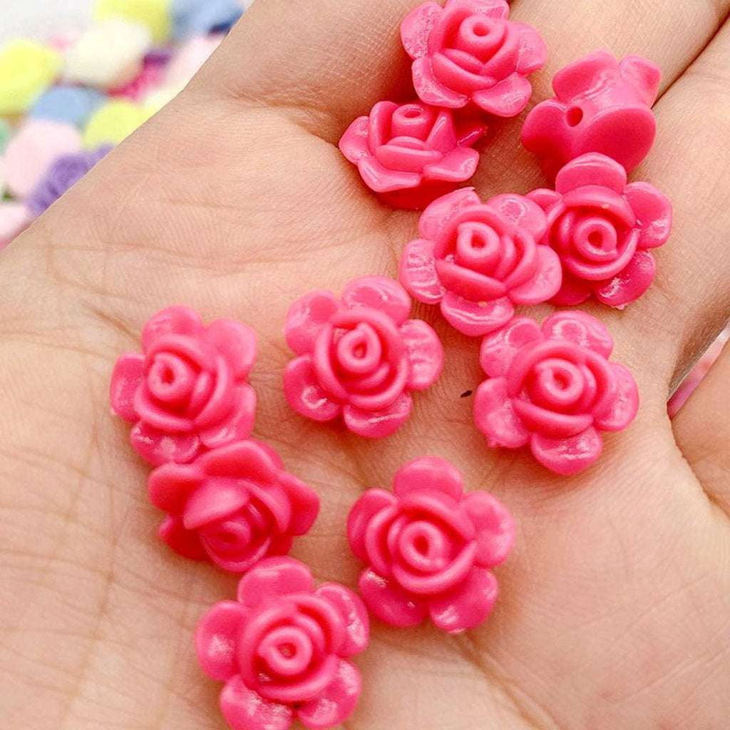 Japanese Camellia Acrylic Beads 12mm Pastel Colors 100pcs 4