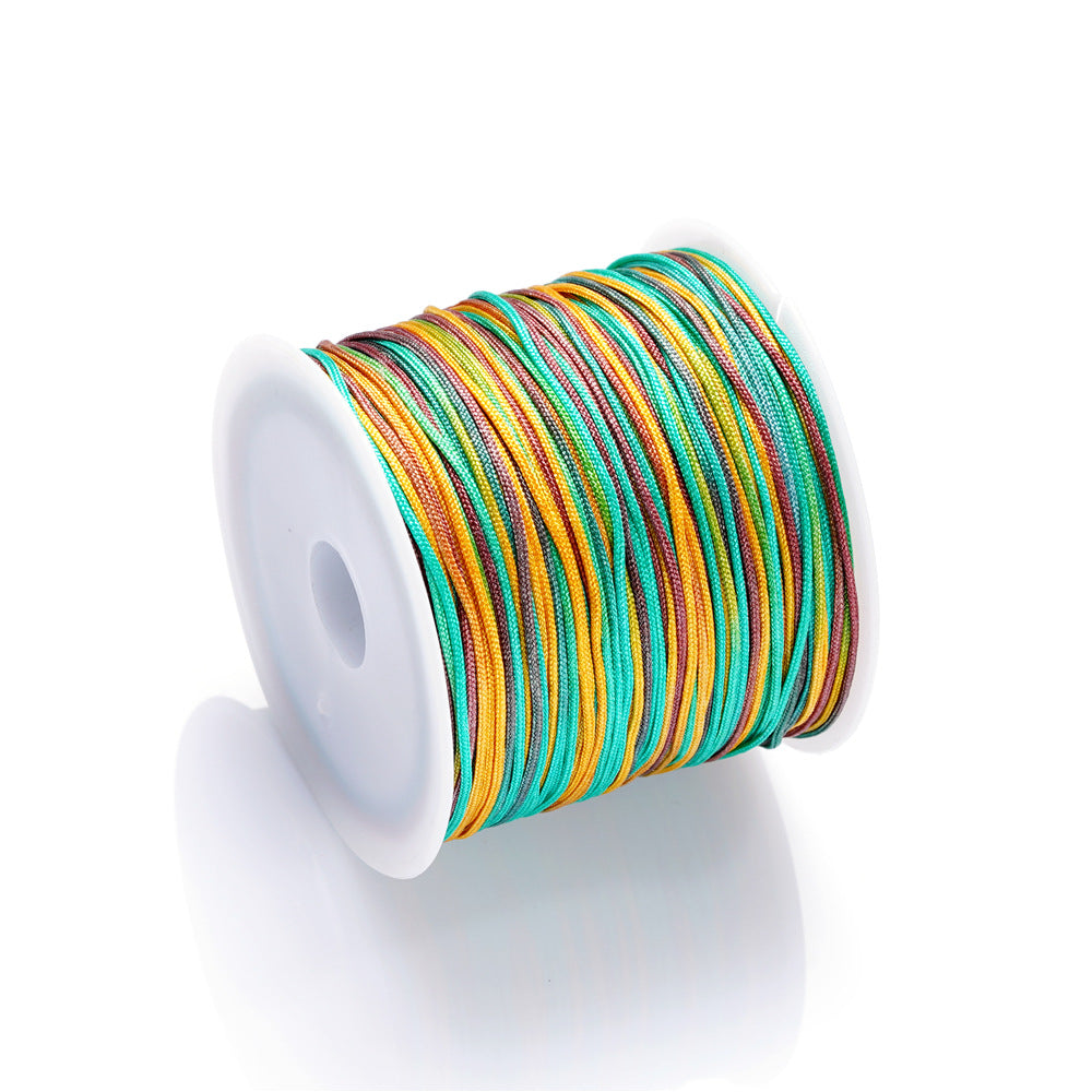 Nylon Rainbow Variegated Beading Thread 0.8mm Diameter 60m Spool 16